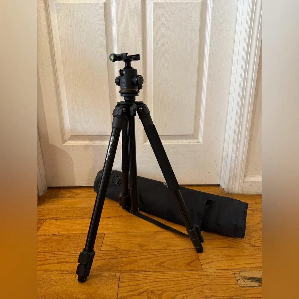 Black Camera Tripod with Ball Head - Portable Photo & Video Support